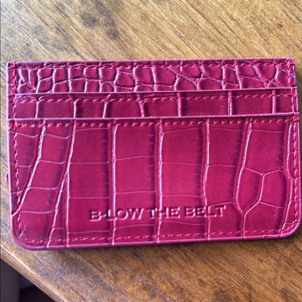B-Low the Belt Crimson Croc Card Holder